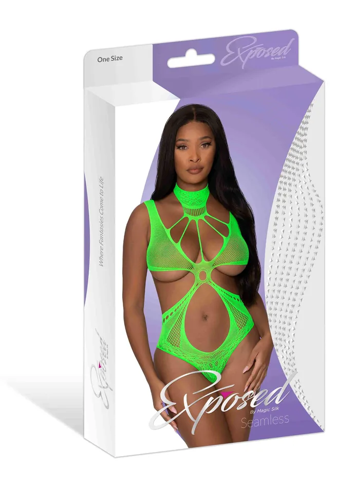 Vibrators | Magic Silk Lingerie Seamless Teddy Lime O/s