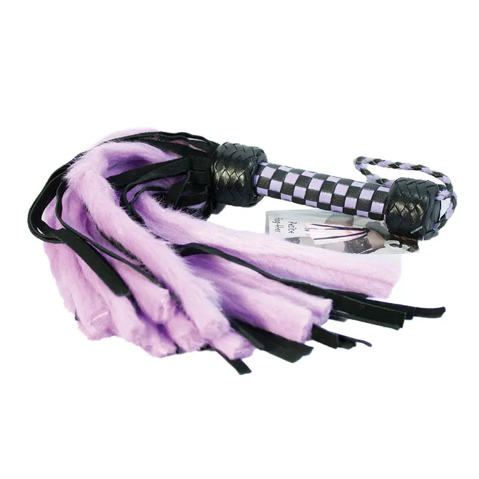 Vibrators Ruff Doggie Styles Suede and Fluff MINI Flogger 18quot PurpleBlack