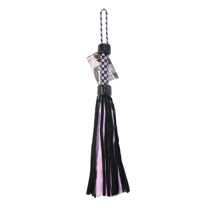 Vibrators | Ruff Doggie Styles Suede and Fluff MINI Flogger - 18" - Purple/Black