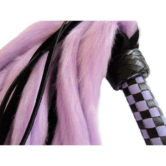 Vibrators | Ruff Doggie Styles Suede and Fluff MINI Flogger - 18" - Purple/Black