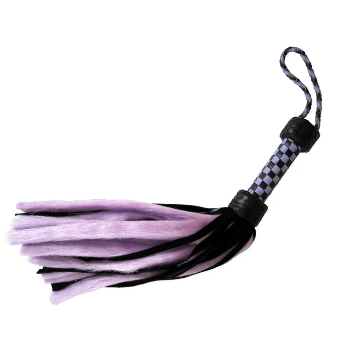 Vibrators | Ruff Doggie Styles Suede and Fluff MINI Flogger - 18" - Purple/Black