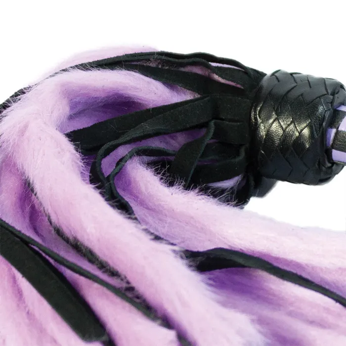 Vibrators | Ruff Doggie Styles Suede and Fluff MINI Flogger - 18" - Purple/Black