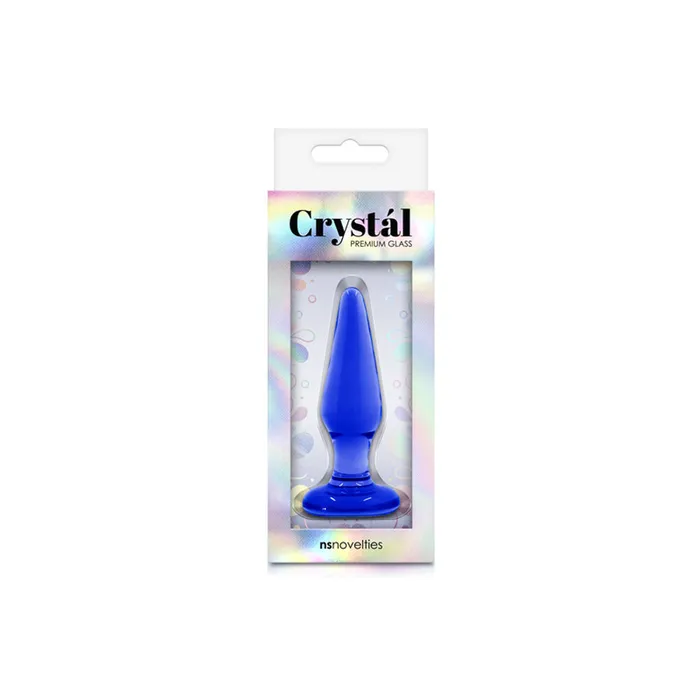 Anal Crystal Tapered Plug Small Blue nsnovelties