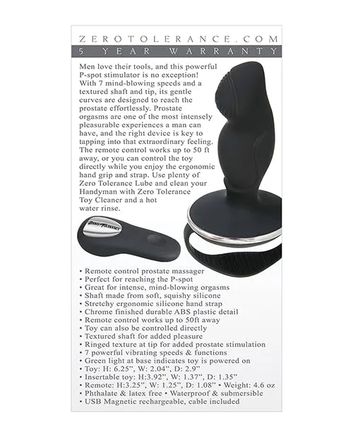 Anal Evolved Novelties INC Zero Tolerance Handyman Black