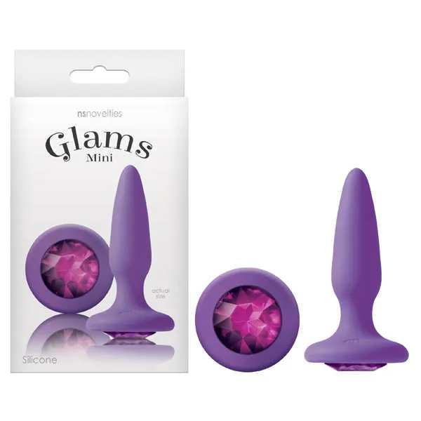 Anal NS Novelties Glams Mini Purple 84 cm 33 Butt Plug with Sparkling Gem