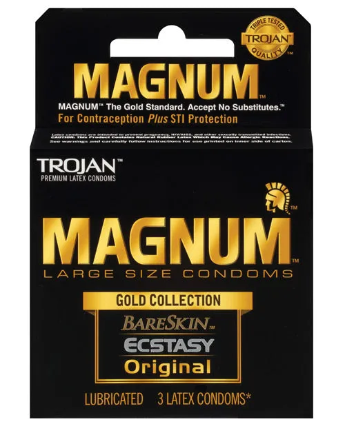 Anal Paradise Marketing Trojan Magnum Gold Collection Box of 3