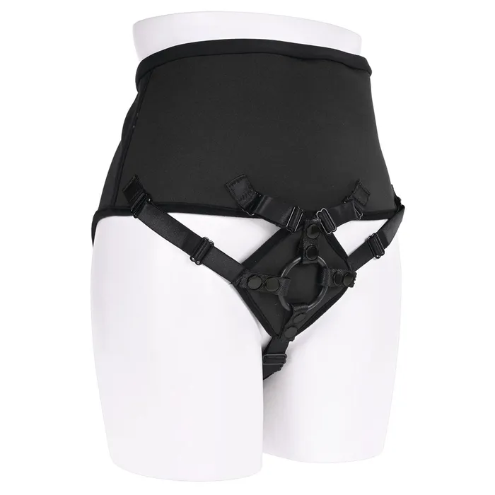 Anal Sportsheets SPORTSHEETS High Waisted Corset Strap On Black Adjustable No Probe Included