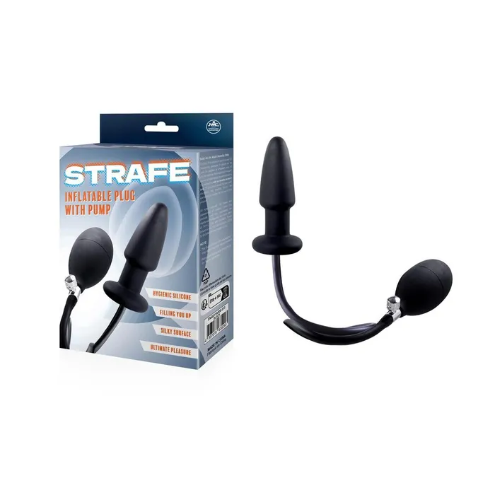 Anal Strife Black Inflatable Butt Plug with Hand Pump Excellent Power