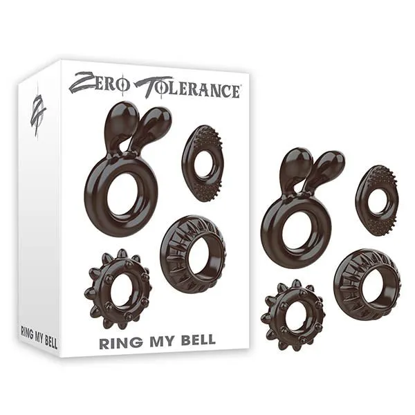 Anal Zero Tolerance Zero Tolerance Ring My Bell Black Cock Rings Set of 4