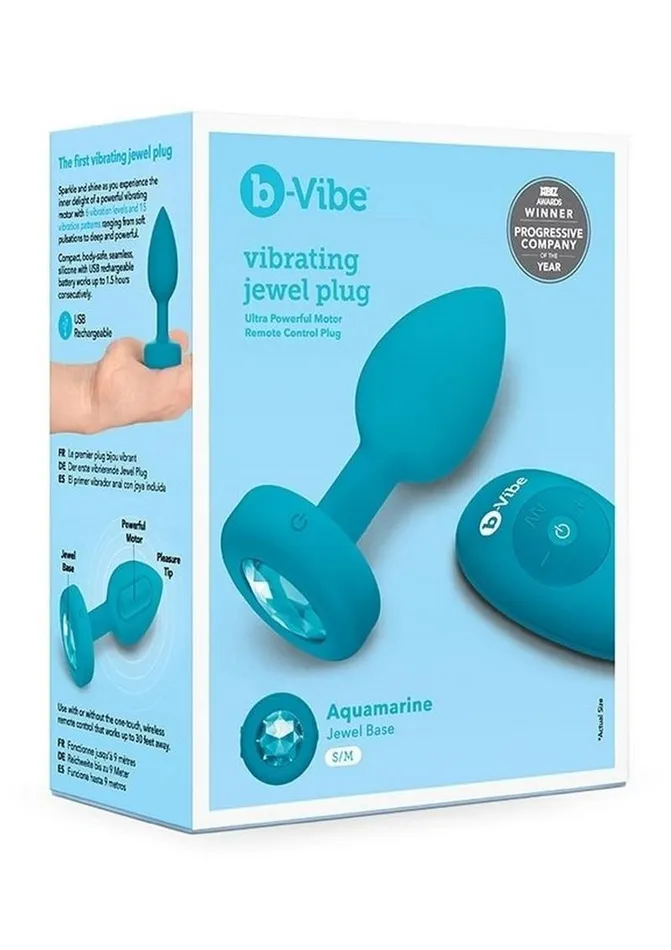 bVibe Male Sex Toys BVibe Vibrating Jewel Plug Rechargeable Silicone Anal Plug with Remote