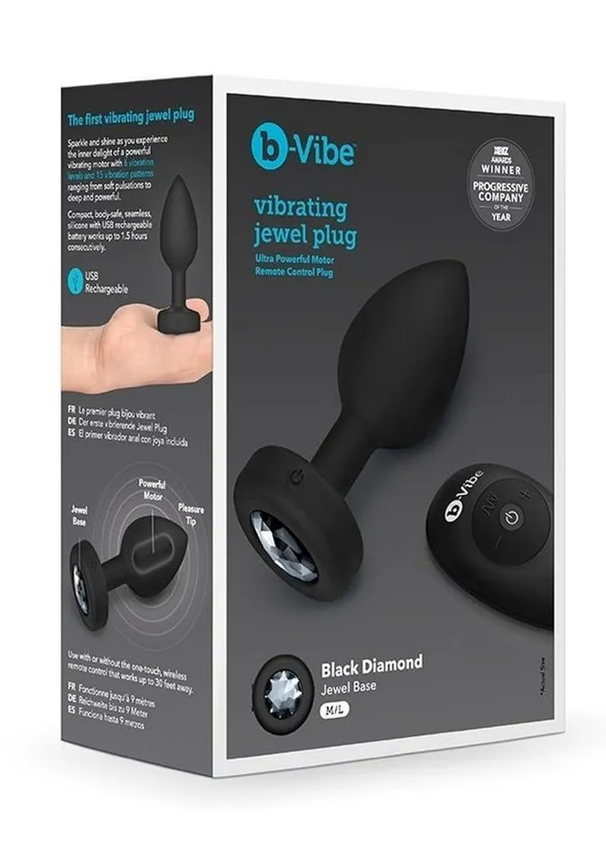 bVibe Male Sex Toys BVibe Vibrating Jewel Plug Rechargeable Silicone Anal Plug with Remote