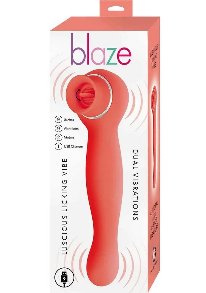 Blaze Luscious Licker Rechargeable Silicone Dual End Vibrator Blaze Female Sex Toys