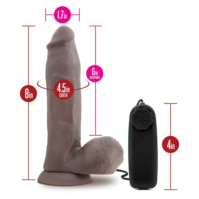 Blush Novelties X5 Plus 8 Vibrating Realistic Cock Chocolate Female Sex Toys