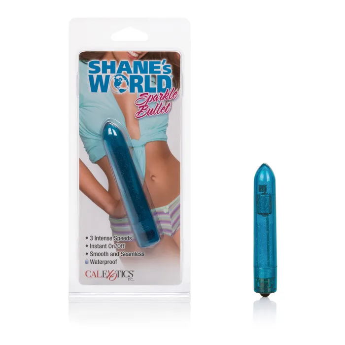 California Exotic Female Sex Toys Shanes World Sparkle Bullet Blue