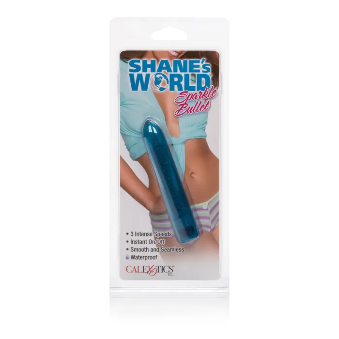 California Exotic Female Sex Toys Shanes World Sparkle Bullet Blue