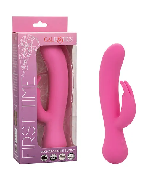 California Exotic Novelties Vibrators First Time Rechargeable Rabbit Vibrator Pink