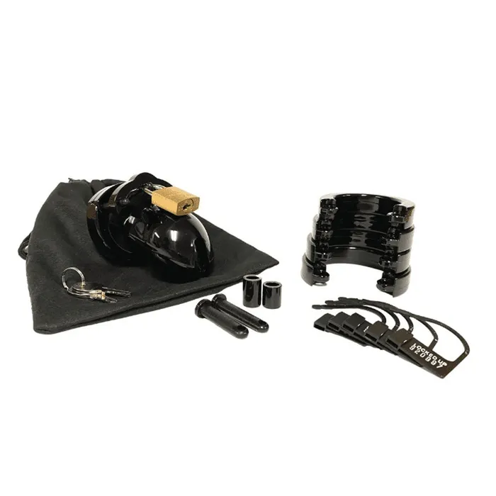 CBX Male Sex Toys Mr Stubb Chastity Cock Cage Kit Black 175 Inch Cock Cage Kit