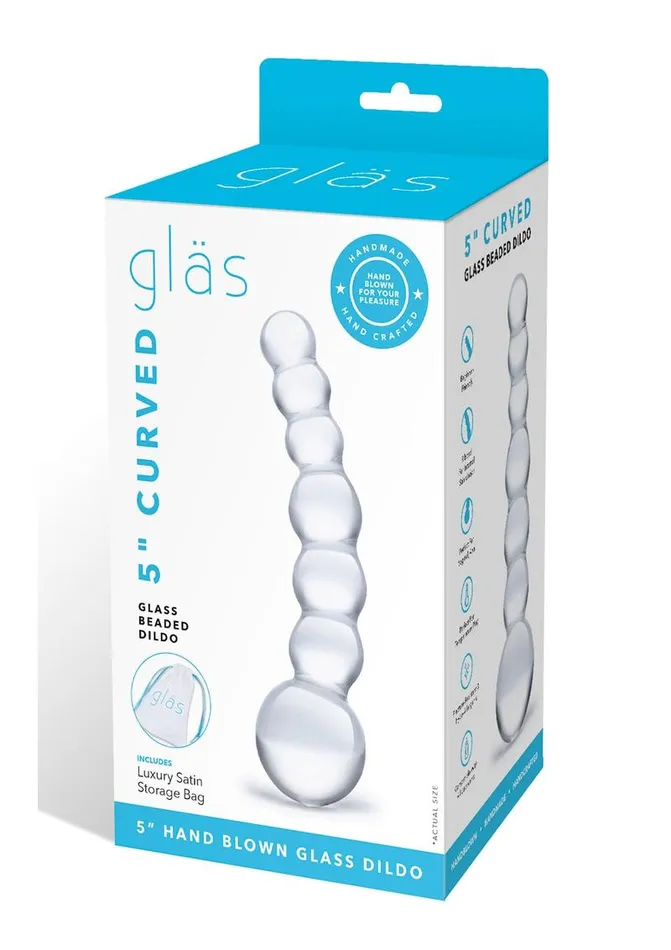 Dildos Glas Curved Beaded Glass Dildo Glas