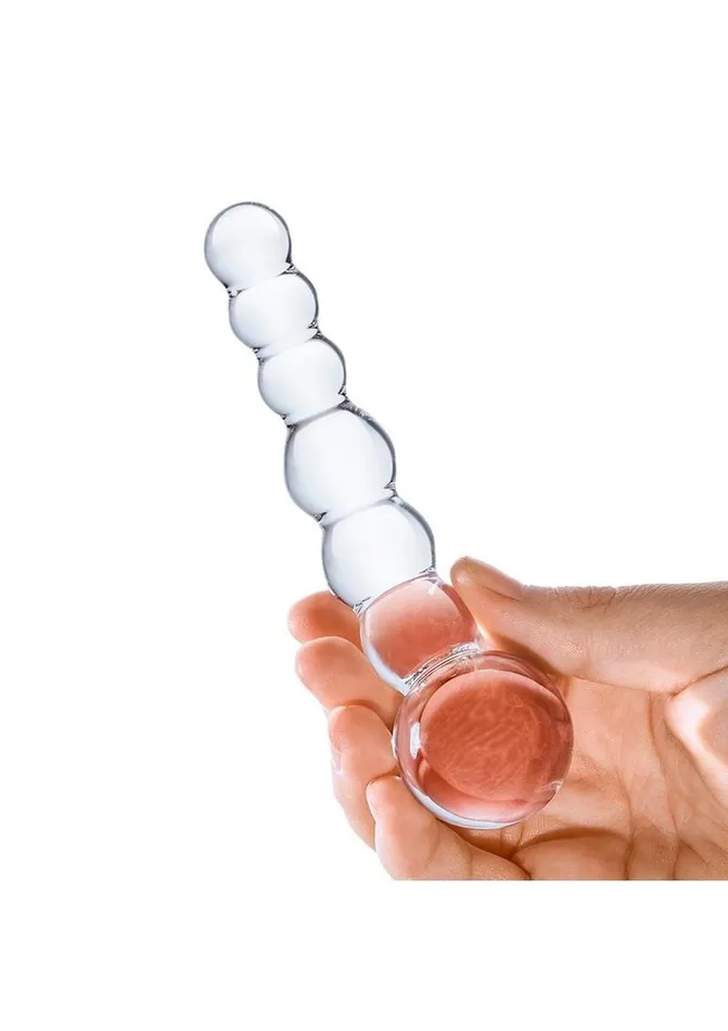 Dildos Glas Curved Beaded Glass Dildo Glas