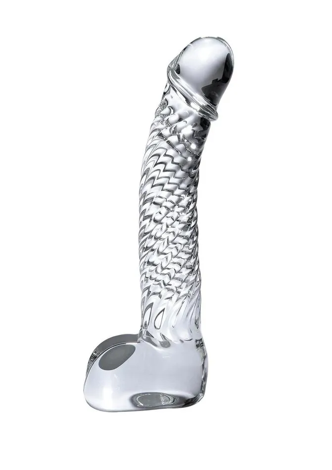 Dildos Icicles No 61 Textured Glass GSpot Dildo with Balls Icicles