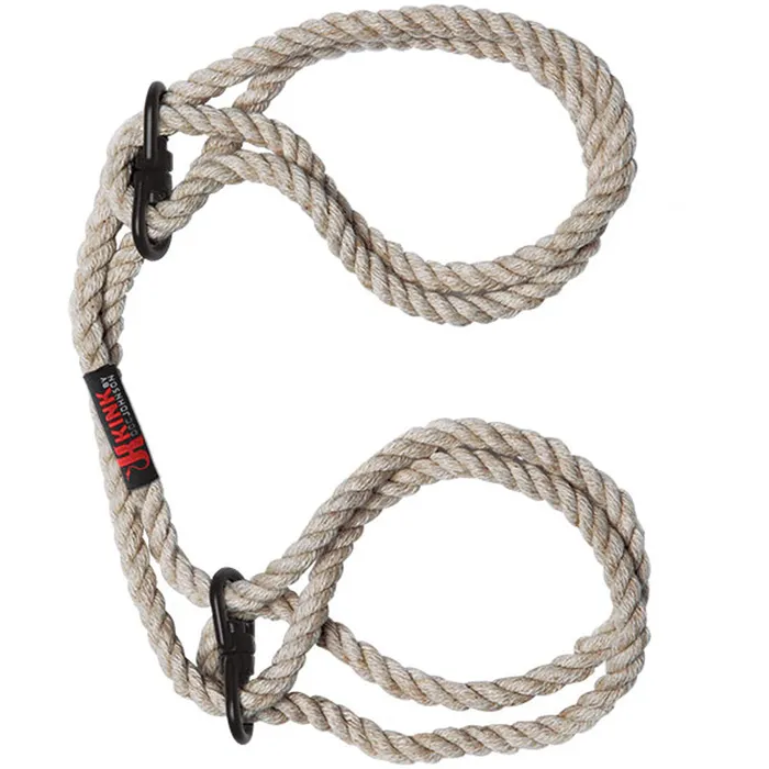 Doc Johnson Kink Hogtied Bind Tie 6mm Hemp Wrist or Ankle Cuffs Natural Couples