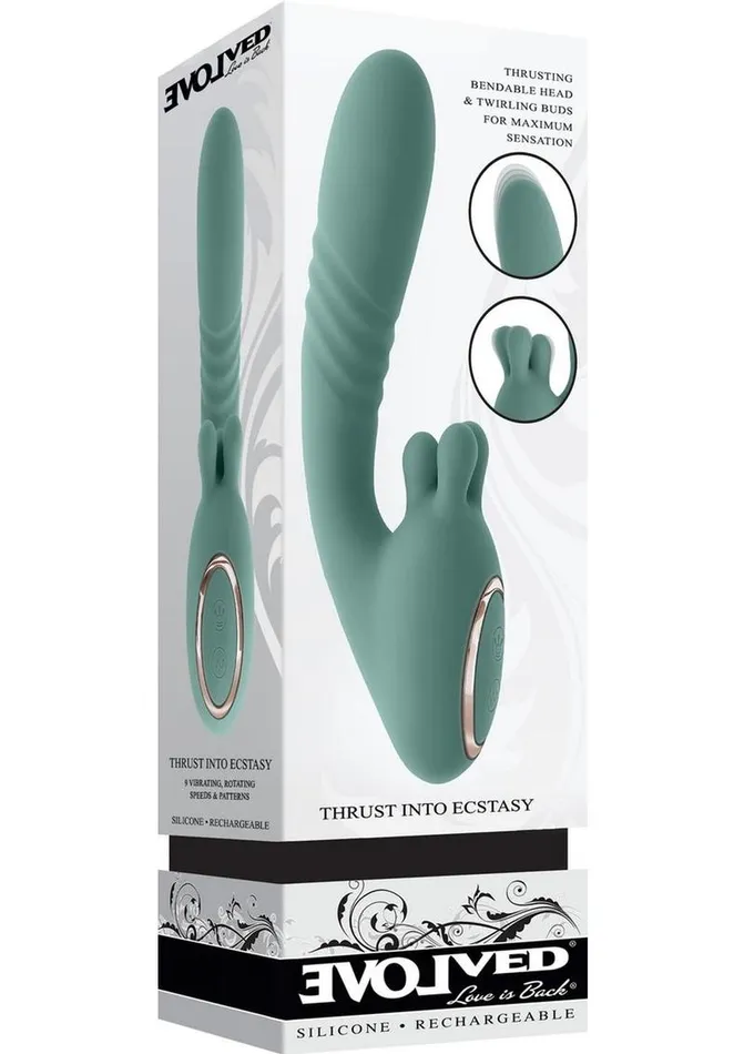 Evolved Female Sex Toys Thrust Into Ecstasy Rechargeable Silicone Dual Vibrator