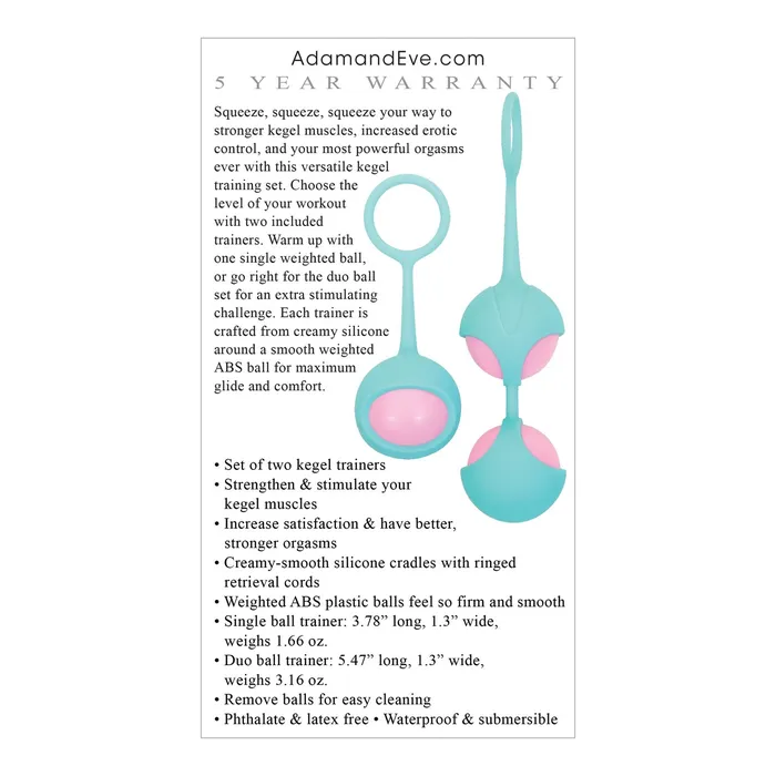 Female Sex Toys Adam Eve Eves Kegel Training Set PinkTeal Curve Toys