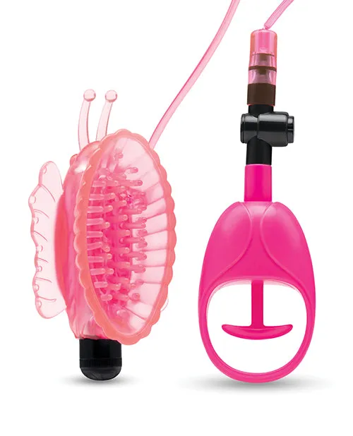 Female Sex Toys Lux Fetish Vibrating Butterfly Pussy Pump wQuick Release Pink Electric Eel INC