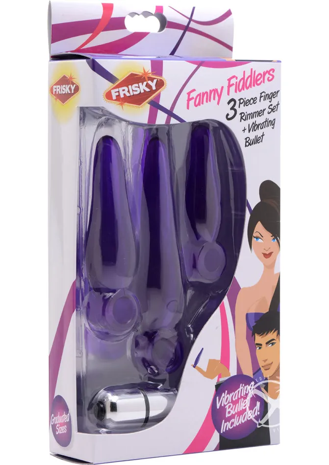 Frisky Frisky Fanny Fiddlers 3 Piece Finger Rimmer Set Vibrating Bullet Female Sex Toys