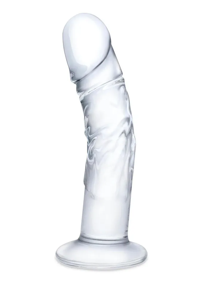 Glas Dildos Glas Curved Realistic Glass Dildo with Veins