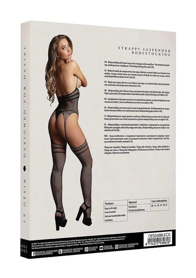 Le Desir Bodystockings Playsuits Le Desir Strappy Suspender Bodystocking