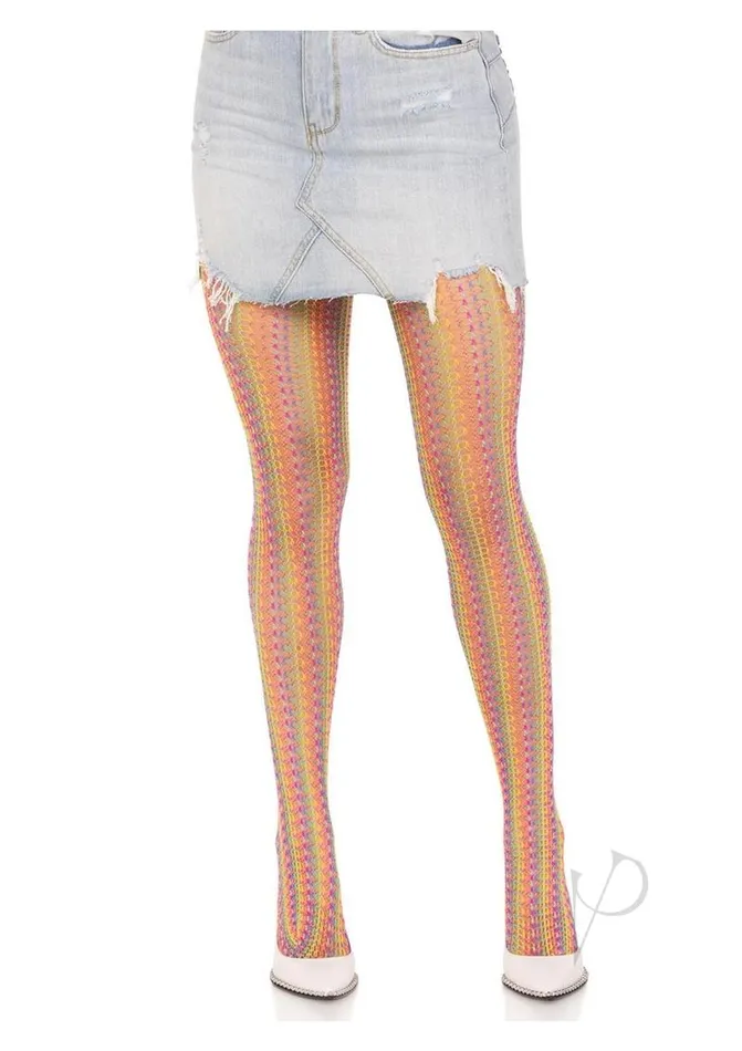 Leg Avenue Leg Aventue Rainbow Crochet Net Tights Anal