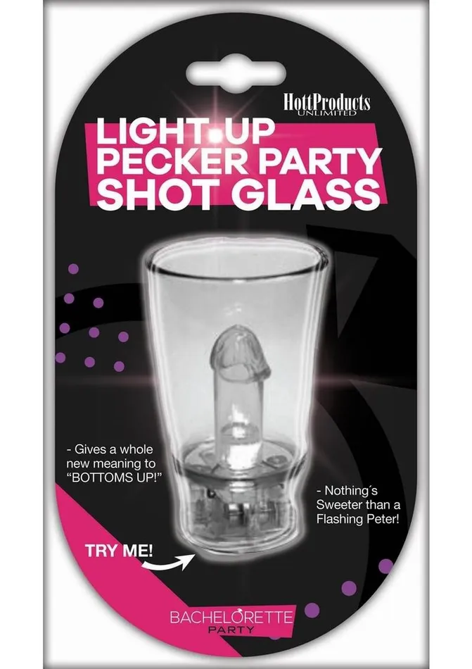 Light Up Pecker Party Shot Glass with Hang String Bachelorette Male Sex Toys