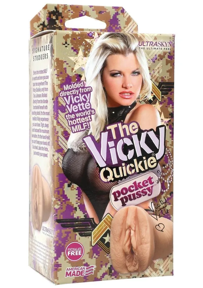 Male Sex Toys Doc Johnson Vicky Vette The Vicky Quickie Ultraskyn Pocket Masturbator Pussy