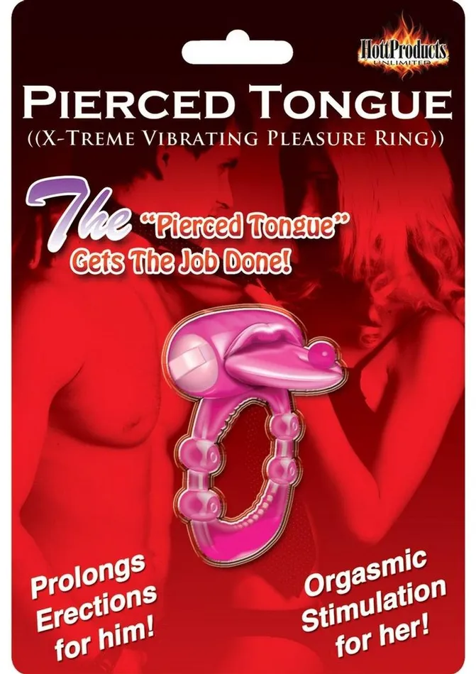 Male Sex Toys Hott Products Pierced Tongue Vibrating Silicone Cock Ring Waterproof