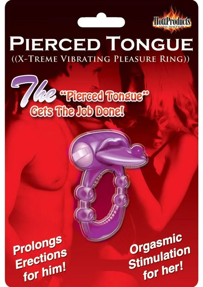 Male Sex Toys Hott Products Pierced Tongue Vibrating Silicone Cock Ring Waterproof