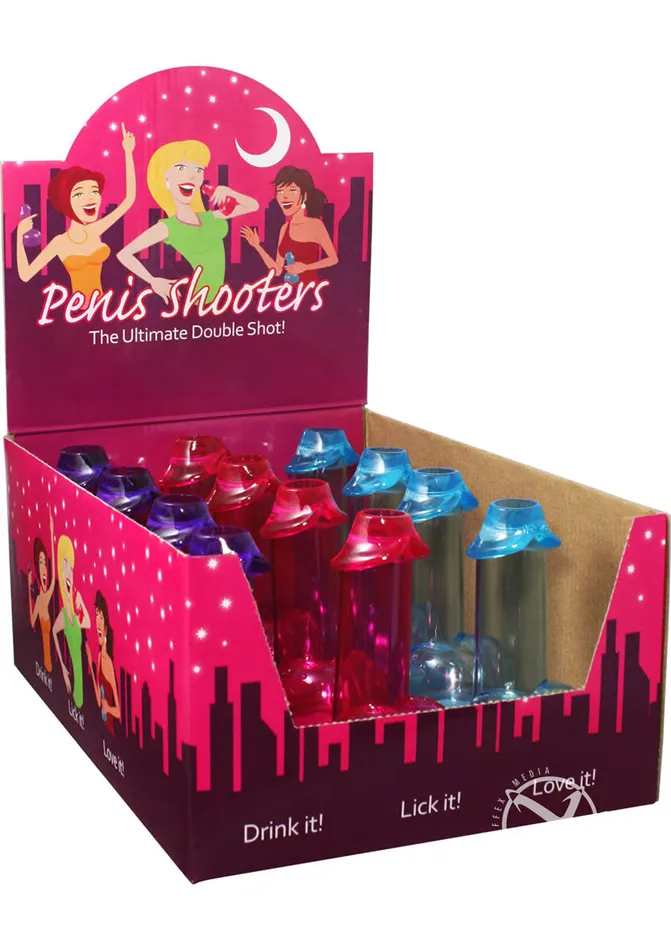 Male Sex Toys Kheper Games Penis Shooters Double Shot Glasses Assorted Colors Counter