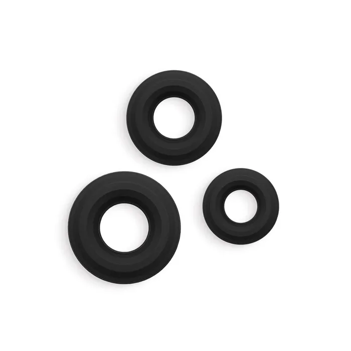 NS Novelties Anal Renegade 3pc Fireman Rings Black Cock Rings Set of 3 Sizes