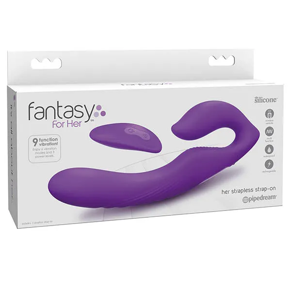 Pipedream Female Sex Toys Fantasy For Her Ultimate Strapless StrapOn Purple USB Rechargeable Strapless StrapOn with Wireless Remote