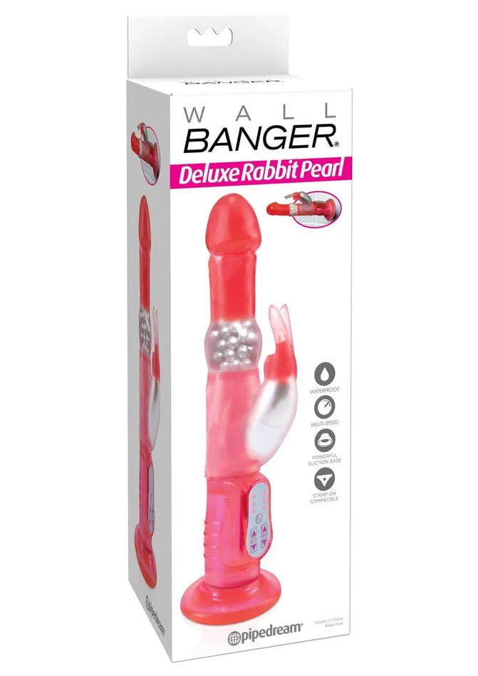 Pipedream Wall Bangers Deluxe Rabbit Pearl Rotating Rabbit Vibrator Vibrators