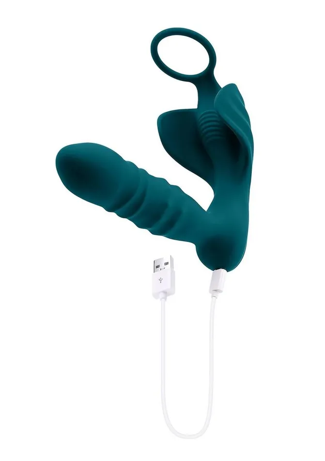 Playboy Male Sex Toys Playboy Bring It On Rechargeable Silicone Anal Plug with Cock Ring