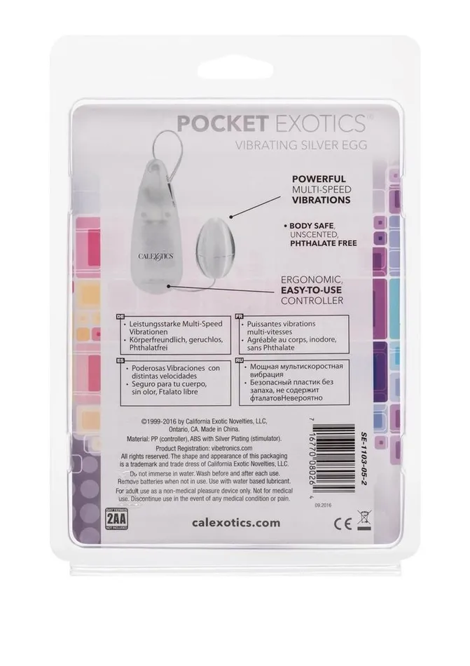 Pocket Exotics Female Sex Toys Pocket Exotics Vibrating Silver Egg