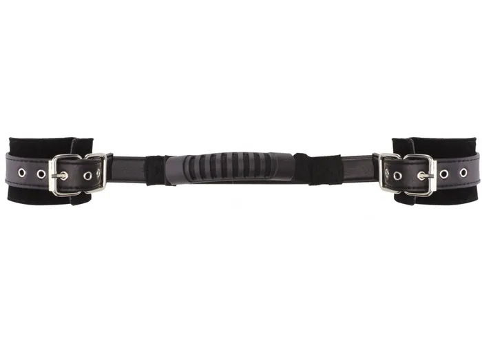 Shots Ouch Restraints Adjustable Leather Handcuffs Black