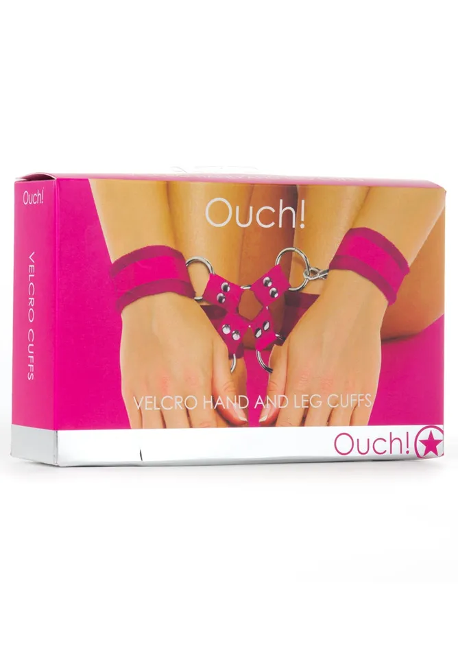 Shots Ouch Vibrators Velcro Hand And Leg Cuffs Pink