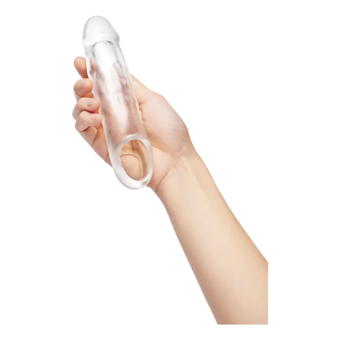 Size Up 1 Inch SeeThru Penis Extender with Ball Loop Clear 25 cm Xgen Products Male Sex Toys