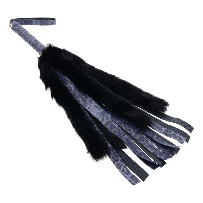 Sportsheets Anal Sex Mischief Cougar Faux Fur Flogger Navy Black