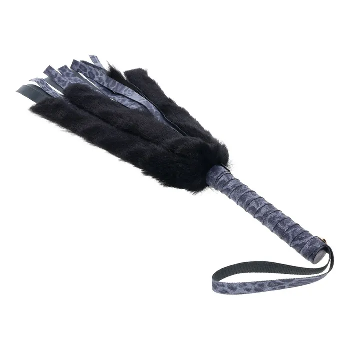 Sportsheets Anal Sex Mischief Cougar Faux Fur Flogger Navy Black