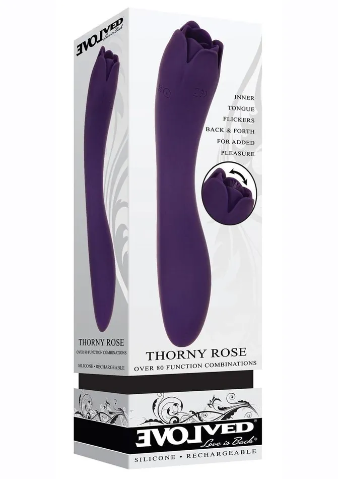 Thorny Rose Rechargeable Silicone DualEnd Vibrator Evolved Female Sex Toys