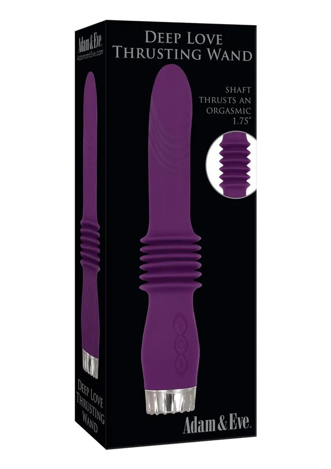 Vibrators Adam and Eve Adam and Eve Deep Love Thrusting Silicone Rechargeable Wand