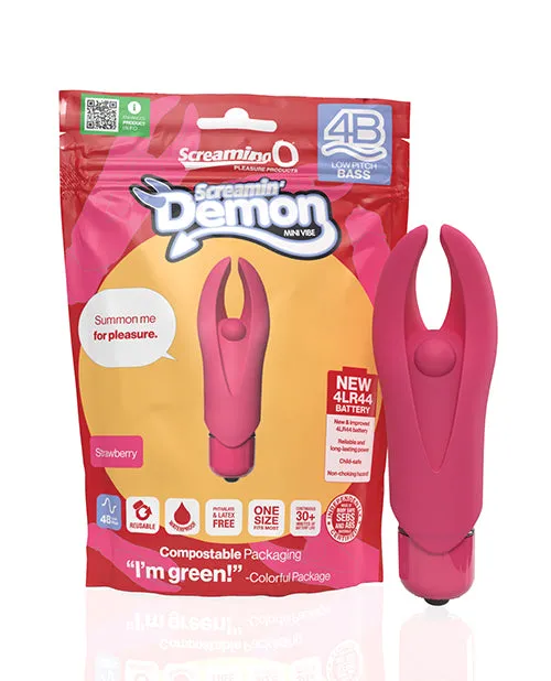 Vibrators Bushman Products Screaming O 4B Demon Mini Vibe Strawberry